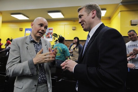 Chris Nowinski (right) with musician Billy Corgan.
