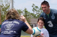 The Irish football team visit Hurricane Sandy victims in New York