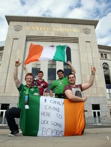 1 year on, Ireland fans' tribute to 'boob licker' Eamon Keegan in New York