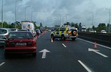 Car overturns in M50 collision