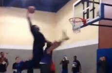 Watch a helpless Chris Brown get dunked on by Andre Drummond