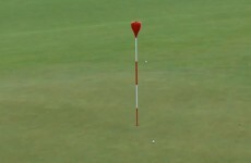 Lee Westwood is foiled by a wicker basket