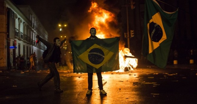 100,000 protest in Brazil over cost of hosting sporting events
