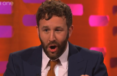 Chris O'Dowd swallowing a fly on Graham Norton... in GIFs