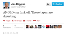 Irish MEP’s Twitter account tells Anglo to “f**k off”, he says he was hacked