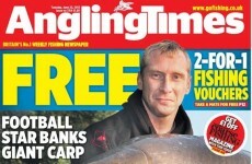 Gone fishin': Tony Hibbert is on the cover of this month's Angling Times, ladies