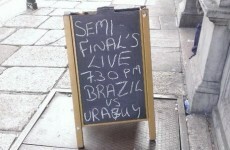This Dublin pub is showing Brazil versus Uru...eh... who tonight?