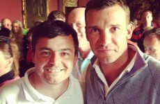 Elmo from Love/Hate* and Andriy Shevchenko photobombed by Mick O'Driscoll at Carton House