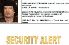 Interpol issues alert for Gaddafi and 15 family members