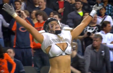 Check out this jaw-rearranging shoulder barge in the Legends Football League