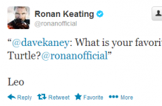 Tweet Sweeper: Which ninja turtle is Ronan Keating’s favourite?