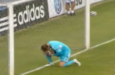 Watch as goalkeeper Penny drops clanger