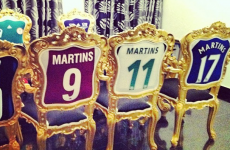 Obafemi Martins has turned his old jerseys into pretty cool chairs