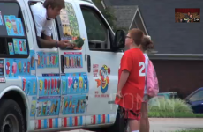 Prankster sells vegetables from an ice-cream van