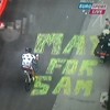 Someone has scrawled ‘Mayo for Sam’ on the road at the Tour de France