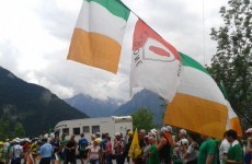 Tyrone flag flies proudly at Irish Corner on gruelling Tour de France climb