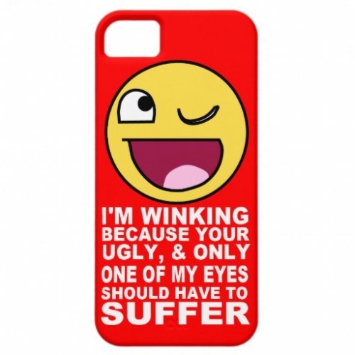 Offensive Insult Winking Because Your Ugly iPhone 5 Covers