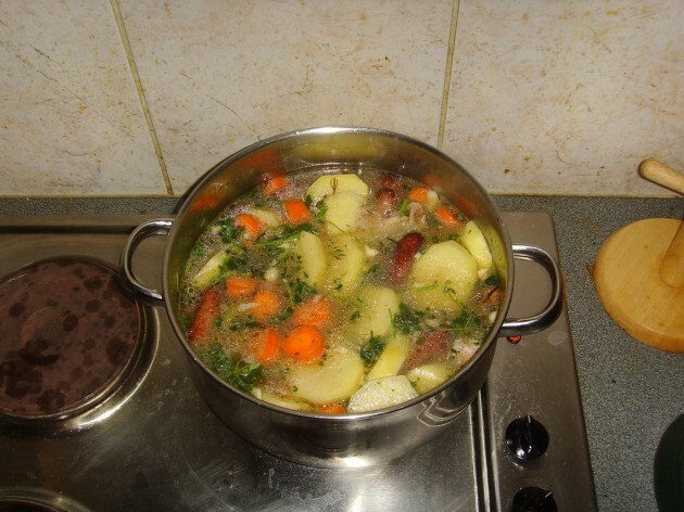 Coddle in progress