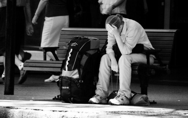 Backpacker with Rosary Beads
