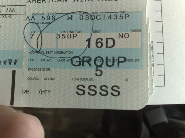 Four S on my boarding pass