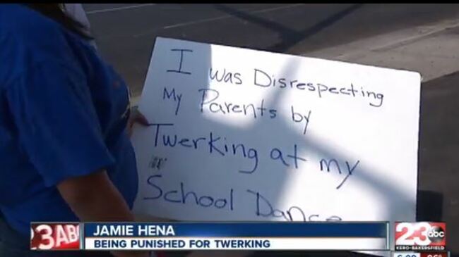 I was disrespecting my parents by twerking at my school dance