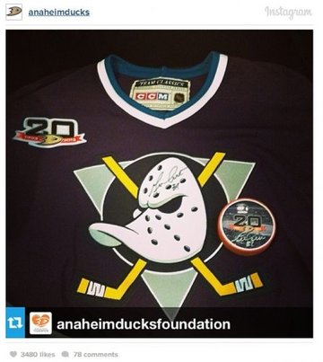 Nhl Anaheim Mighty Ducks Jersey W/old Logo