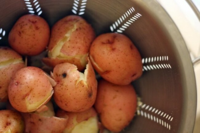 red potatoes, over cooked