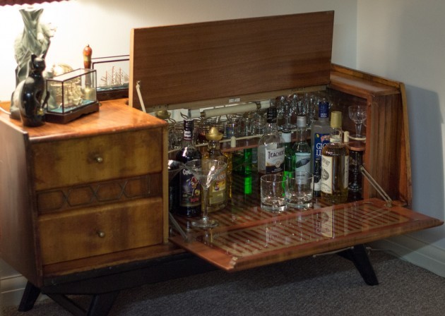 Stocked drinks cabinet