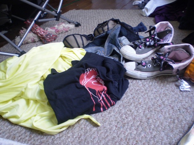 clothes on floor