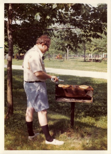 Dad Barbecuing