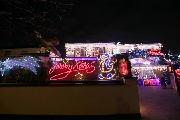 Christmas lights. Des Murphy's home in
