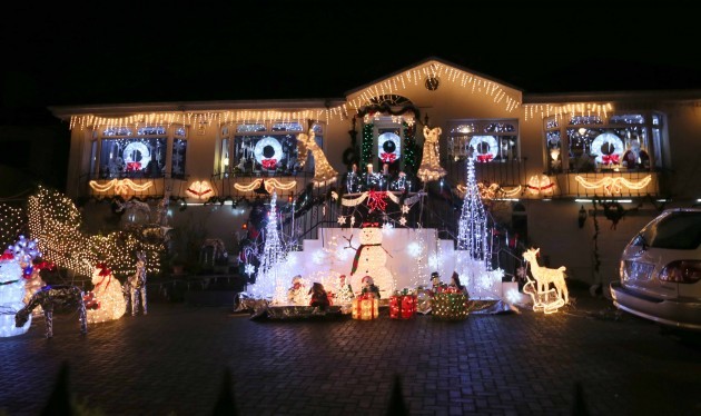 Christmas lights. A house in Dalkey li