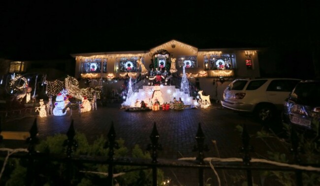 Christmas lights. A house in Dalkey li