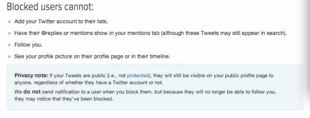 Twitter Blocking rules old