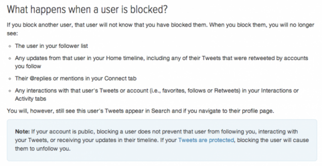 Twitter Blocking rules new