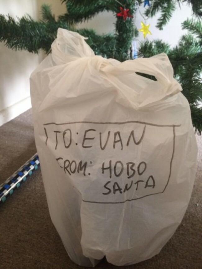 After 4 attempts, roommate has given up on wrapping presents - Imgur