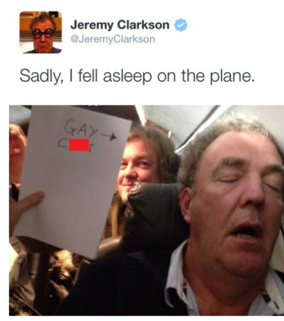 Jeremy Clarkson Apologises After Posting Gay C Nt Photo