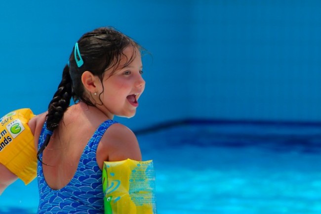 Young girl in a swimming pool