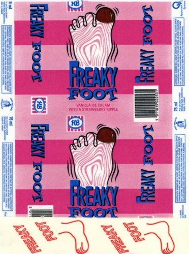 HB Freaky Foot Ice Cream Wrapper 1989