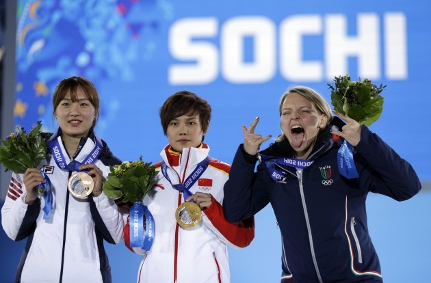 Sochi Olympics Medals Ceremony Short Track Speedskating Women