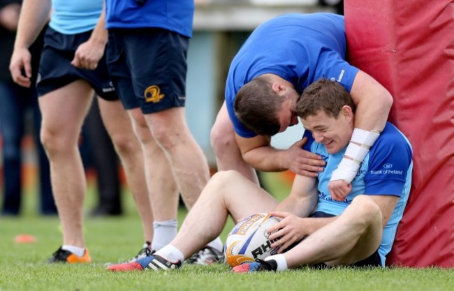 Sean O'Brien jokes with Brian O'Driscoll