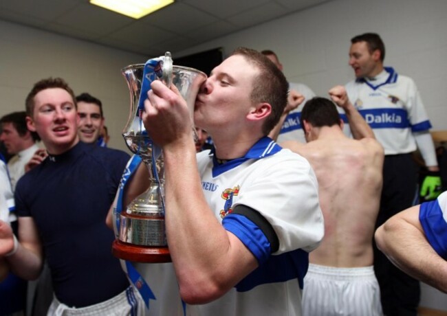 Vincent's captain Tomas Quinn celebrates
