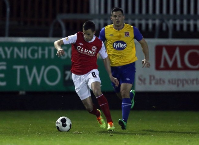 Keith Fahey of Pat's with Patrick Hoban of Dundalk