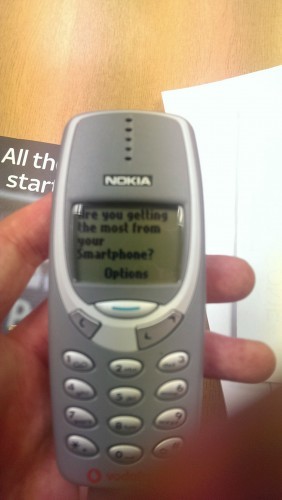 I work in a phone shop and just got this text through on a Nokia 3310 - Imgur