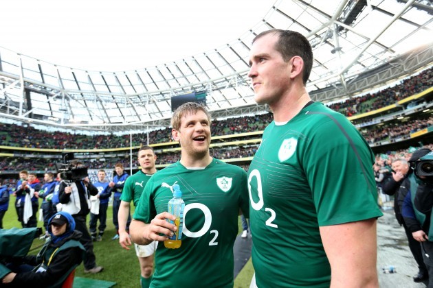 Chris Henry and Devin Toner after the match