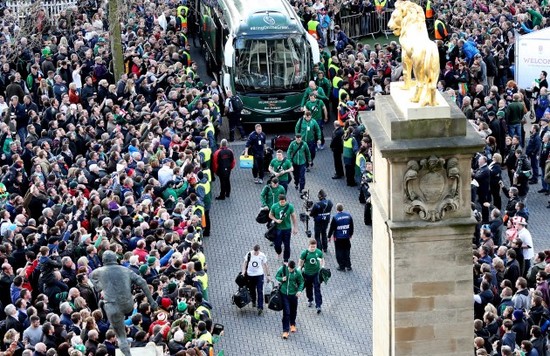 The Ireland team arrive