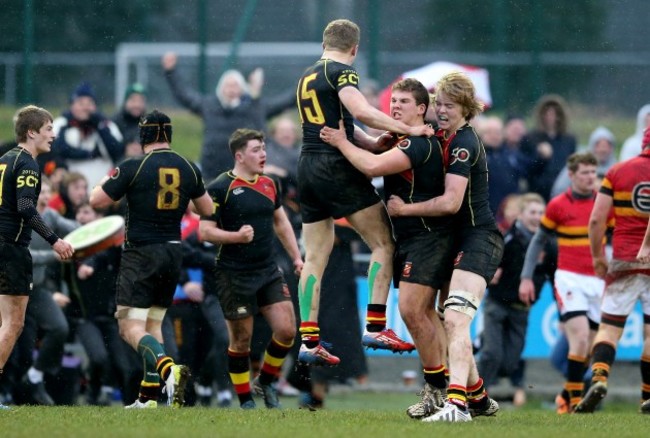 Stephen Fitzgerald, Killian Bracken and Barra O'Brien celebrates at the final whistle