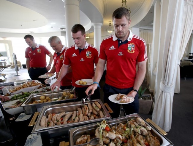 Jamie Heaslip, Stuart Hogg, Warren Gatland and Charlie McEwen