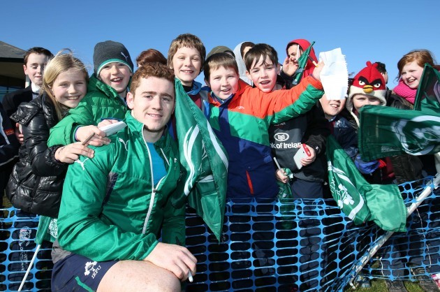Paddy Jackson poses for a picture with fans