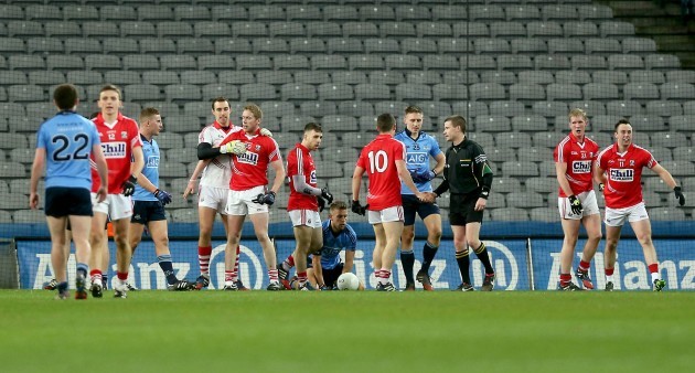 Cork players at the end of the game